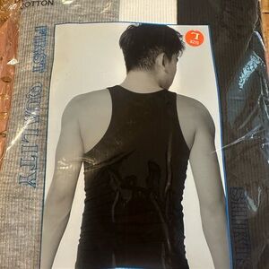 Men's Black white and Gray Tank Tops. Parck of 3 size L.